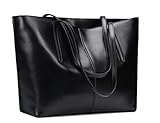 Obosoyo Women's Handbag Genuine Leather Tote Shoulder Bags Soft Hot Black