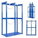 40L Oxygen Cylinder Holder Frame with Protective Chain Metal Gas Cylinder Fixing Bracket for Factories Schools & Hospitals