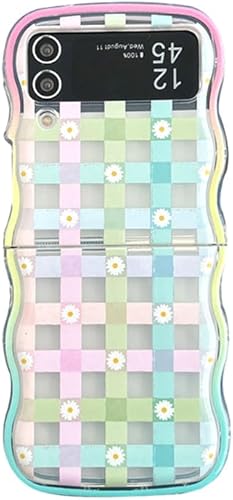 Miniatura 5 de Funda para Samsung Galaxy Z Flip 4 con diseño de flores y margaritas, funda Kawaii para Galaxy Z Flip 4, bonita correa de cuentas florales, bonita