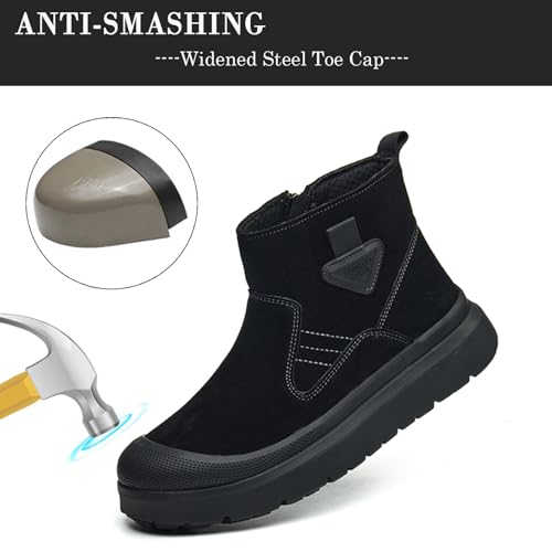 Image of Nutropa Welding Work Boots for Men Composite Toe Safety Boots Non Slip Steel Toe Work Shoes Lightweight Construction Welder Boots
