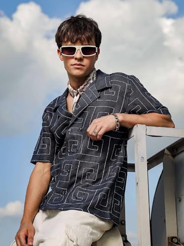 Image of Lymio Regular Fit Shirt for Men|| Men Stylish Regular Fit Shirt (Linen-E-Squre)