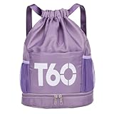 Mochila Bolsa Saco com Cordão Esportiva Impermeável Anti roubo Academia Treino Passeio Multiuso (Lilás)