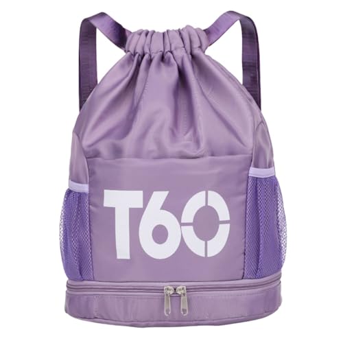Mochila Bolsa Saco com Cordão Esportiva Impermeável Anti roubo Academia Treino Passeio Multiuso (Lilás)