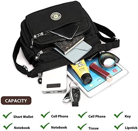 Womens Multi-Pocket Casual Crossbody Handbags Waterproof Shoulder Bags Satchel Girls Ladies Crossbody Side