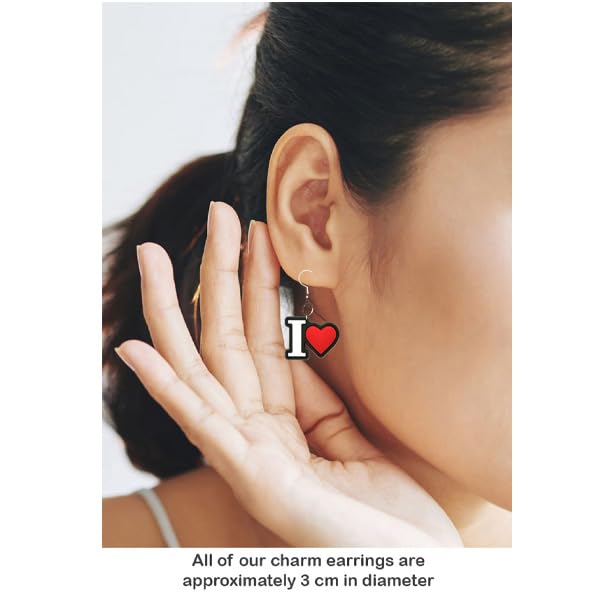 Cheerleader Earrings Silver Plated Fishhooks Hypoallergenic Yazzle Dazzle Sports Red Pom Pom4