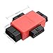 iKKEGOL Pocket OBD2 OBDII Full 16 Pin Male to 3 Female 1 to 3 OBD Cable Splitter Converter Adapter for Diagnostic Extender Red (Red)