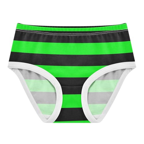 Black Green Stripe Toddler Girls's Underwear 2T
