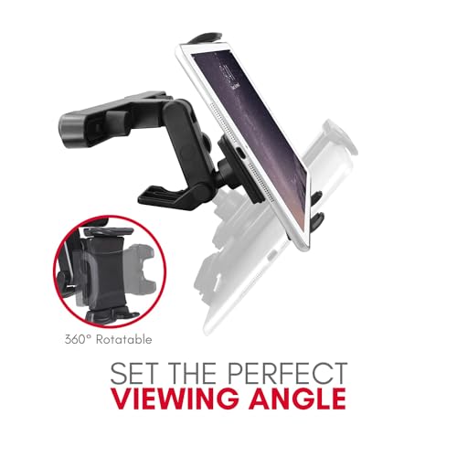 Macally Tablet Holder for Car Headrest | iPad Backseat Mount for Kids | Fits 4.7-11" Devices | Perfect for Long Car Trips