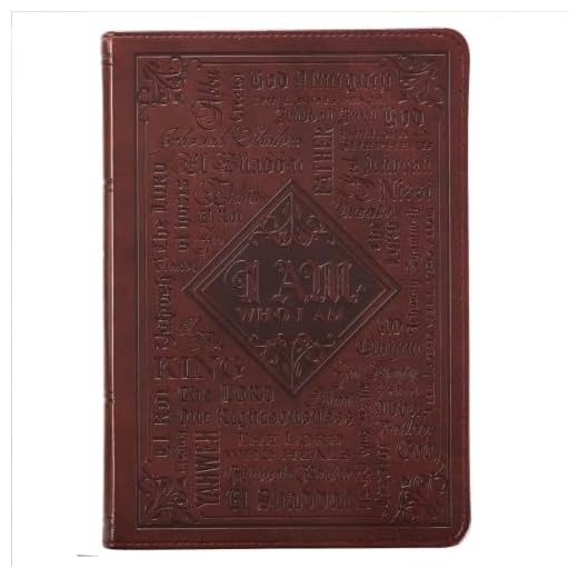 Christian Art Gifts Classic Journal Names Of God Exodus 34:6 Bible Verse, Inspirational Scripture Notebook, Ribbon Marker, Brown Faux Leather Flexcover, 336 Ruled Pages