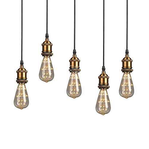 Plafonnier E27 Suspension Industrielle Lot de 5 Lampes Salle à Manger