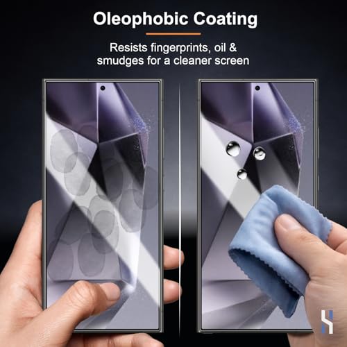 Image of Tempered Glass for Samsung Galaxy S24 Ultra (2026 Edition) Military Grade 9H Screen Guard, Anti-Scratch, Shatterproof, Edge-to-Edge Full Coverage