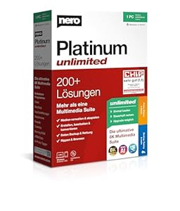 Nero Platinum Unlimited | All-in-One Multimedia Suite | Video Editing 4K/8K | Photo AI | Music & Media Tools | Convert & Burn | Backup & PC Optimisation | Lifetime License | 1 PC | Windows 11/10/8/7