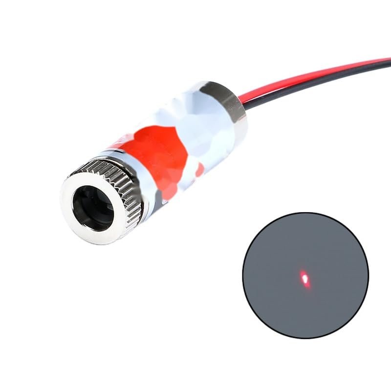 650nm Red Dot Point Laser Diode Module 5mW Adjustable Laser Metal Glass Lens Head Industrial Diameter 12MM 5V DIY