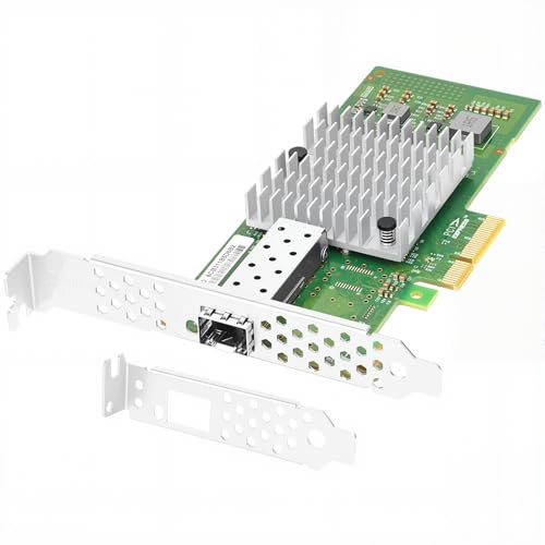 Euqvos Karta sieciowa PCIe Ethernet dla Intel 82599ES Chipset PCIe 2.0 x4 10 Gb Single Port SFP+ LAN Card Support Windows Server/Windows/Linux/VMware/ESX