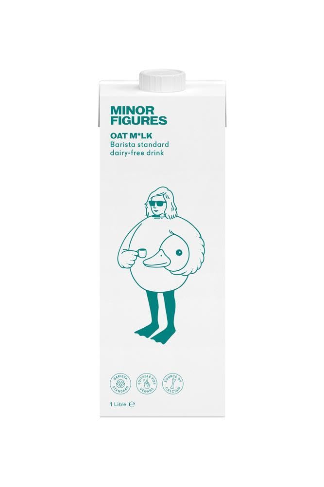 Minor Figures - Oat Milk, Barista Standard, 1 Litre x 12 Cartons, Dairy Free & Vegan, No Added Sugar, Long Life