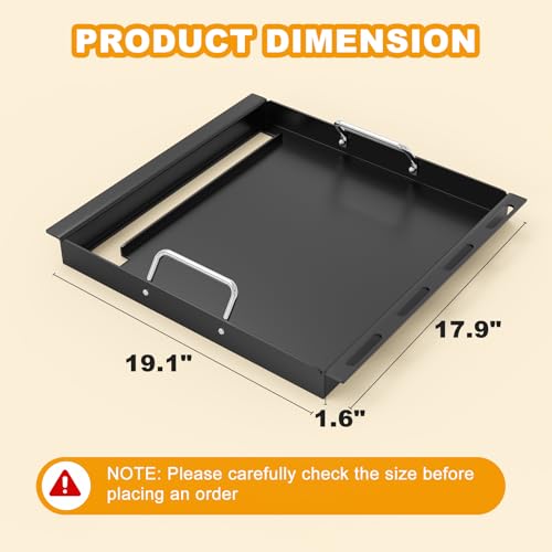 Full Size Griddle Insert Replacement Part for Oklahoma Joes Longhorn Smoker Grill 15202029 16202046 1767150, Non-stick Flat Top Cooking Griddle for Chargriller 5050 5650 3008, Carbon Steel by BBQ-PLUS - Image 2