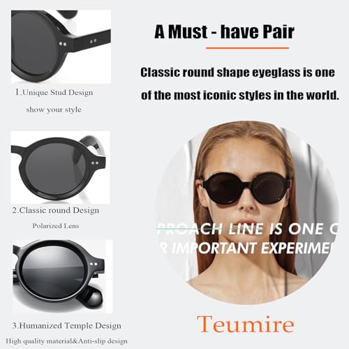 Trendy Round Polarized Sunglasses for Men Women Chunky Hippie Costume Sun Glasses 90s Circle Retro Style4