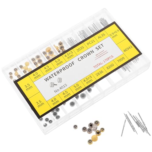 HOMSFOU Kit de Reparación de Piezas de Reloj con Barra de Resorte y Extensor de Vástago de Cobre, Caja Portátil, Accesorio para Herramientas de Relojero, Repuesto Compatible para Relojes