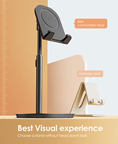 Ktrio Cell Phone Stand For Desk, Height Angle Adjustable Phone Holder, Taller Phone Tablet Stand Compatible With Iphone 14 13 12 Pro, 11 Pro Max, Xr, 8 Plus, Pad, Desk Accessories - Black #TOP6