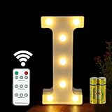 HONPHIER® Lettres Lumineuses Lampe à Lettre Alphabet Lumineux Lampe LED Lettres Télécommande Lumières Lettre Decoration Opérateur à Piles pour Réceptions Fête Mariage Noël Maison Bar Décoration (I)
