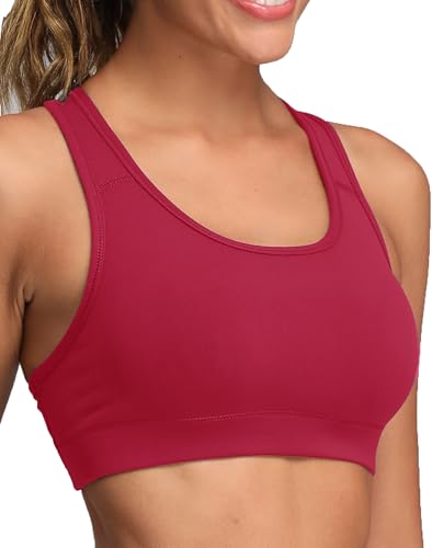 Image of Oalka Women's Racerback Sports Support Workout Running Bras | Oalka Women's Racerback Sports Support Workout Running Bras