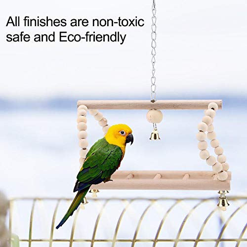 TOPINCN Pet Parrot Ladder Toy Wooden Climbing Swing Ladder Bridge Bird Cage Accessories Decorative Flexible for Birds Hamster Trainning - Image 4