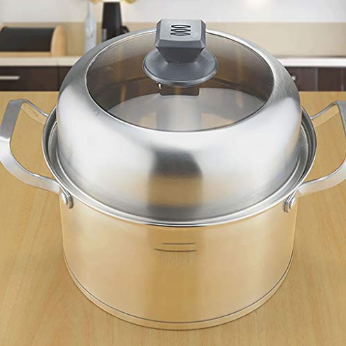 Couvercle à vapeur poêle fer pan remplacer verre transparent inox 28cm