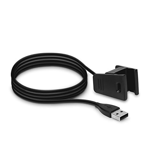 kwmobile USB-laddningskabel – laddare dockstation vagga kompatibel med Fitbit Charge 2 – svart, Svart