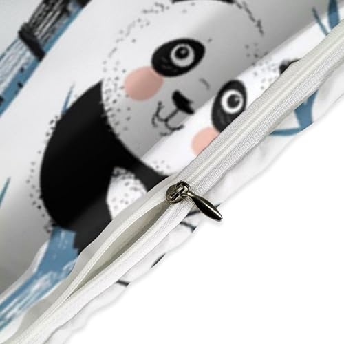 Linge de lit panda avec housse de couette respirante premium