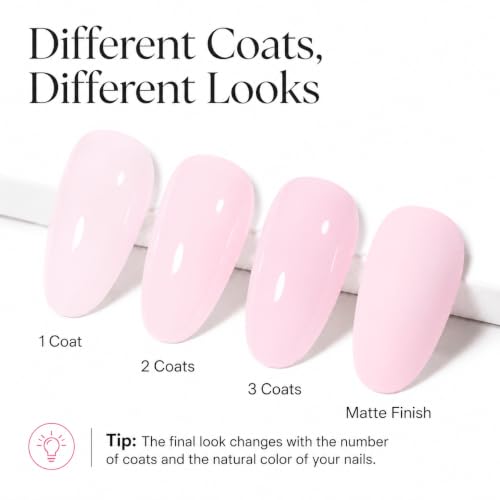 Image of AZUREBEAUTY Baby Pink Gel Nail Polish 18ML, UV /LED Soak Off Gel Polish | Soft Cream Light Pink Salon Nail Gel for Long Lasting High Gloss Manicure, French Nail Art for Women