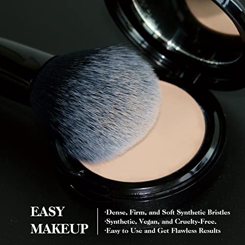 Raffaello Flawless Face Powder Brush, Synthetic Bristles Vegan Makeup Tool, Flawlessly Contours & Defines, For Powder, Blush & Bronzer #TOP4