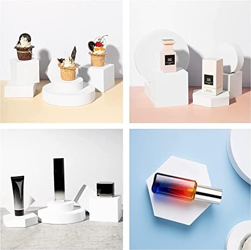 Goshoot Photography Props Cube Foam Geometry Product Photography Posing Props Solid Blocks Geometric Shapes for Jewelry Cosmetics Shooting Accessories Modeling Decoration - 6 Pcs White