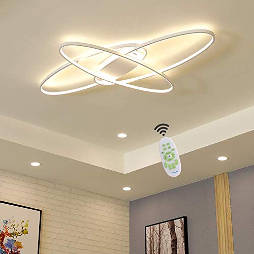Preisvergleich Produktbild ZBEST Modern LED Deckenleuchte Dimmbar Wohnzimmerlampe Oval Decke Stufenloses Dimmen Deckenlampe Schlafzimmerlampe mit Fernbedienung Acryl-Schirm Design Lampe Esszimmerlampe,Weiß