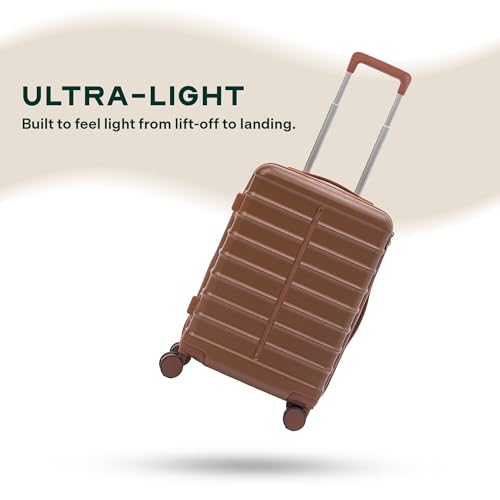 Image of Assembly Odyssey 28 Inch Large Check-in Trolley Bag Hard Shell Polycarbonate Suitcase Lightweight with TSA Lock 8 Spinner Wheels Brown