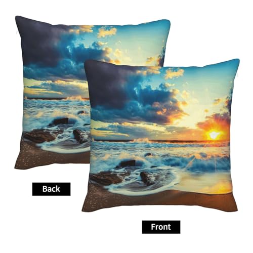 Housses de coussin de canapé EdWal lot de 2 coucher de soleil