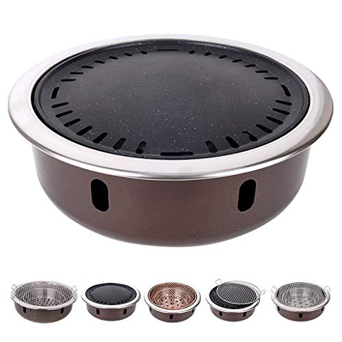 Barbacoa de carbón portátil 5 en 1, barbacoa coreana para 4 a 8 personas, uso en interiores y exteriores, diseño colorido, perfecto para reuniones familiares y fiestas al aire libre