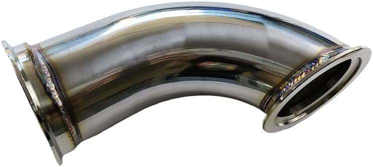 3" ID V-Band Flange Stainless Steel Elbow Adapter Pipe,90 Degree Universal Turbo Exhaust Pipe