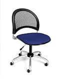 OFM Moon Series Armless Fabric Swivel Chair, Royal Blue