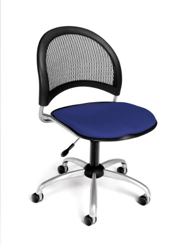 Ofm Moon Series Armless Fabric Swivel Chair, Royal Blue #TOP19