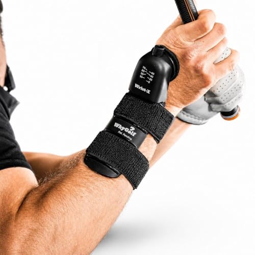 WHYGOLF Wrist-X Golf Swing Training Aid Adjustable Golf Wrist Trainer with Audible Click Feedback (070) Develop Correct Wrist Hinge Posture & Muscle Memory Works with Both Right & Left Hand