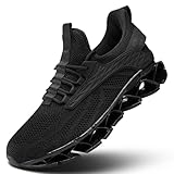 Men's Fashion Sneakers Slip on Walking Running Shoes Blade Tennis Casual Comfort Non Slip Work Sport Athletic Trainer All Black