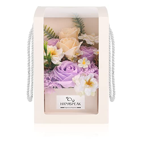HANASPEAK ソープフラワー 花 手提げ式 造花 枯れない花 敬老の日 母の日 フラワーギフト 誕生日 記念日 お見舞い 1箱 (Cassie)