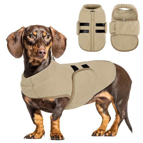 Image of Queenmore Small Dog Sweater,Soft Fleece Dog Vest Dog Jacket with Leash Hole