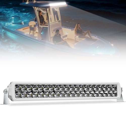 Double Row LED Light Bar 22 Inch EK ENNOKING White Marine