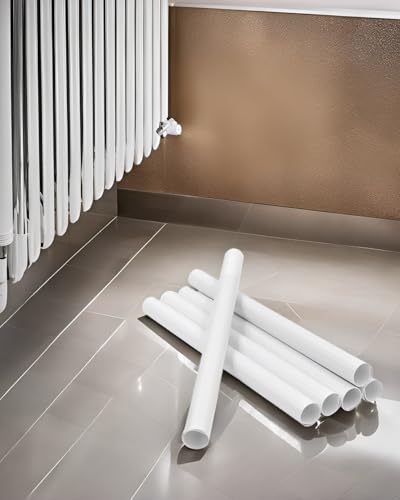 8 Pieces White Radiator Pipe Cover Sleeves Shrouds Snap Around Tube Collars or Radiator Sleeves Pipe Insulation Size 19.5 cm x 15 mm (Each)