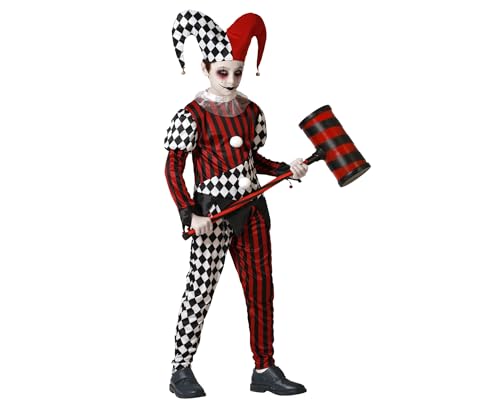ATOSA déguisement arlequin halloween robe avec chapeau rouge garçon 10 a 12 años