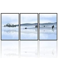 3 Piece Framed Canvas Wall Art Beautiful Landscape Canvas Prints Home Artwork Decoration for Living Room,Bedroom - 16
