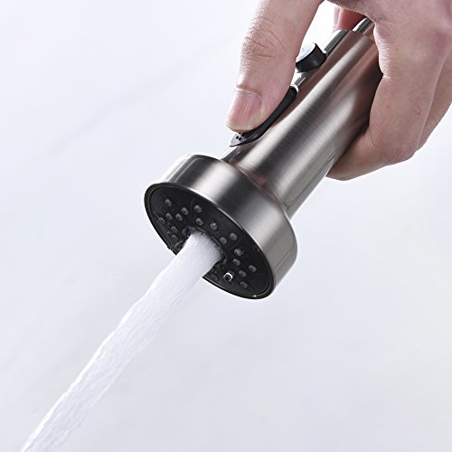 Versatile Brushed Nickel Triple Functional Kitchen Faucet Spray Nozzle Head Replacement Part For Pull Out Kitchen Sink Faucets Pause Stream And Spray Modes #TOP4