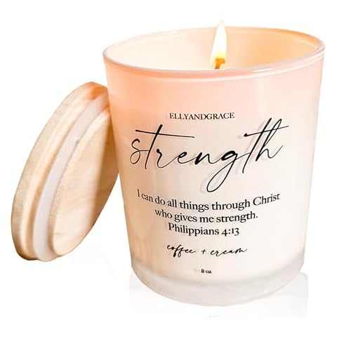 Elly & Grace - Scented Glass Soy Candle with Inspirational Bible Verse Bundle of 5 Cover