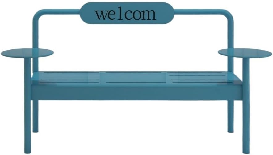 Patio Benches Outdoor Park Gym Rest Benches, Wrought Iron Chairs for Mall Café Seating(Pink)